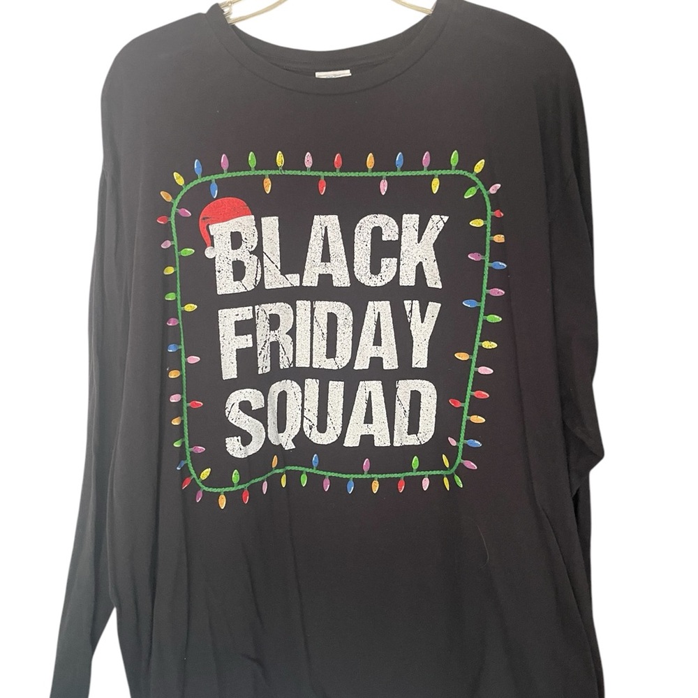 Women’s Size XXL Black Friday Squad Long Sleeve Shirt Christmas Holiday